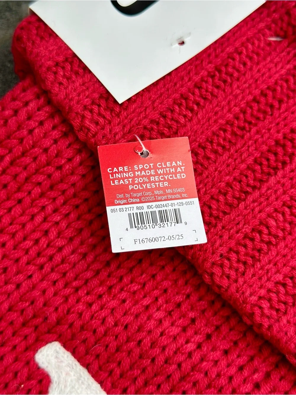 Target Wondershop Red Knit Monogram J Christmas Stocking NWT 17 inches